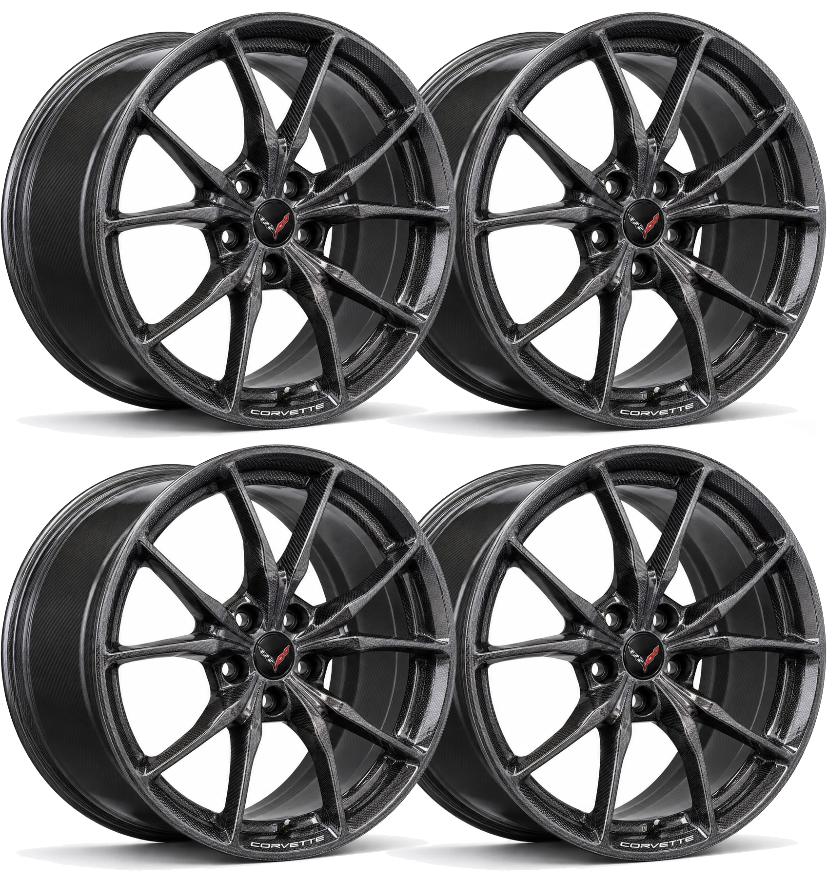 くるくる巻き角！ ヴァレーブラックノーズシープ ♀ スカルホーン GM Exposed Carbon Fiber Wheel Set | 2025+ C8 Corvette ZR1