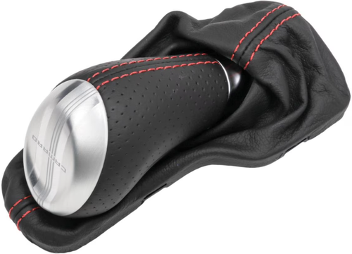 16-24 Camaro Automatic Shift Knob W/ Boot (Leather W/ Red Stitching ...
