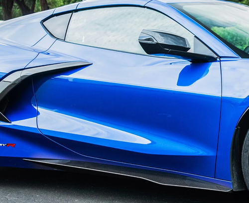 20-26+ C8 Corvette Z06 Style Side Skirts (Unpainted, Carbon Flash