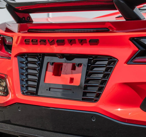 23-26+ C8 Corvette Carbon Flash Rear License Plate Backing Insert - EOS ...