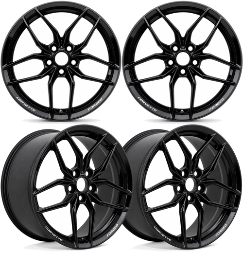 ゴットリープF10ホイール4本セット8J×18+40 5/114.3 GM Gloss Black Forged 10-Spoke Wheel Set | 2023+ C8 Corvette Z06