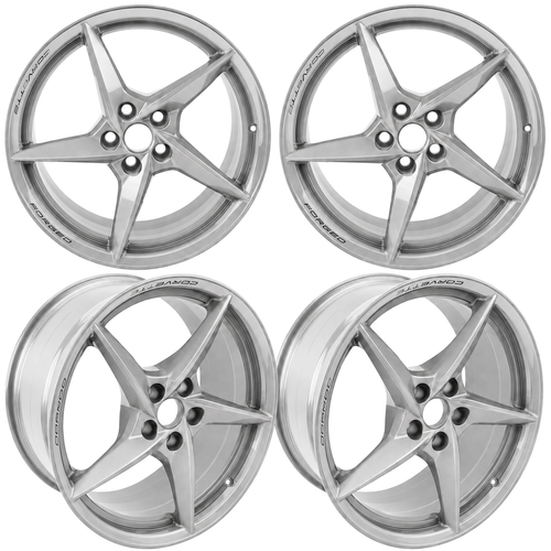GM Pearl Nickel 5-Spoke Wheel Set | 2023+ C8 Corvette Z06, 2024+ E