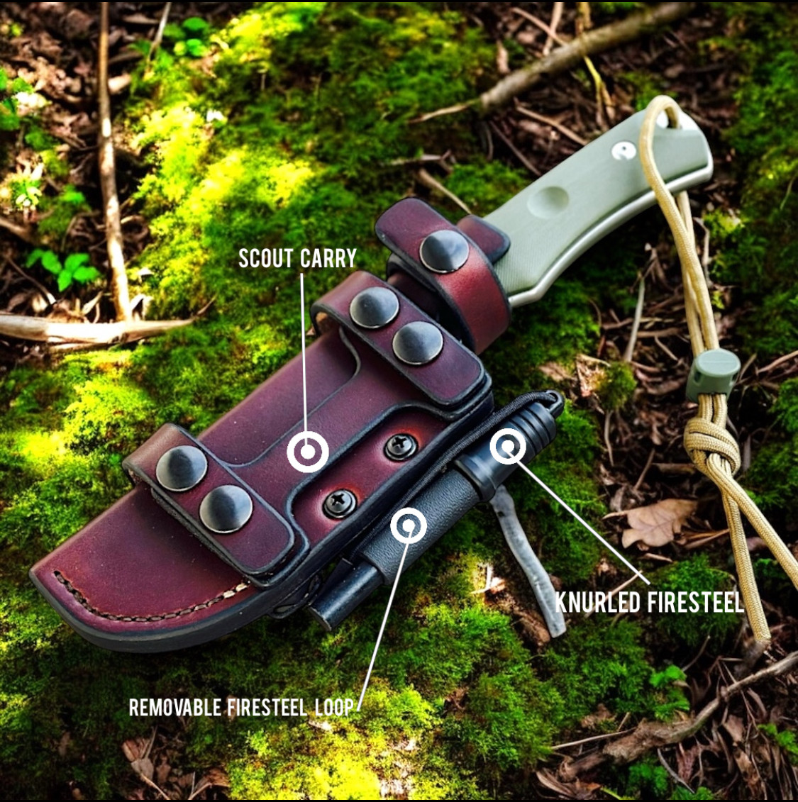 Leather Scout Sheath for NEW BSS-5 (SHEATH ONLY) - Black Scout