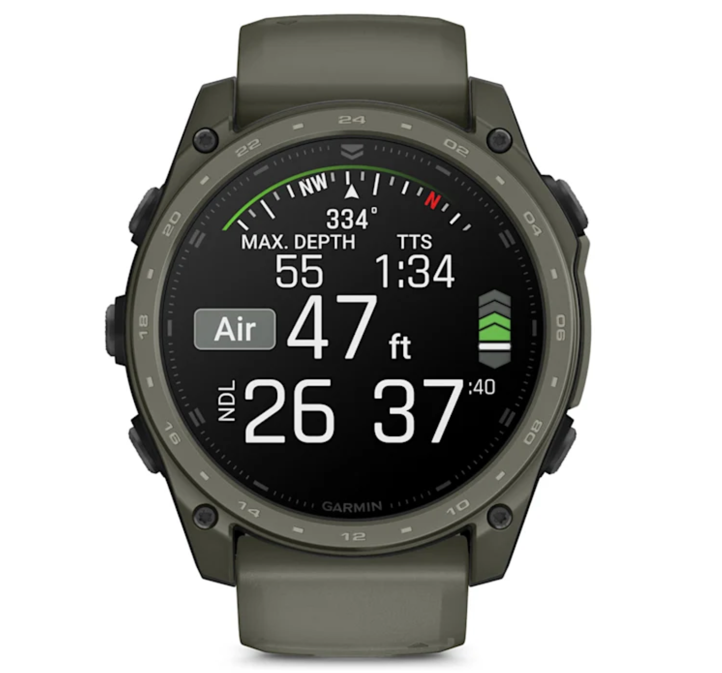 tactix® 8 – 51 mm, AMOLED, Olive Drab Cerakote® Coating (Applied