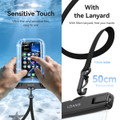 USAMS 7.2 Inch IPX8 Waterproof Phone Bag with Lanyard - Clear Universal Swimming Beach Pouch - 5
