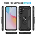50 x Black 360 Degree Ring Stand Cases with Tempered Glass For Galaxy A37 5G