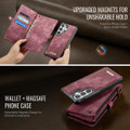 Red Galaxy S26 Ultra CaseMe 008 wallet case storage and detachable shell features