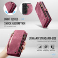 Red Galaxy A37 5G detachable magnetic wallet phone case front and back view