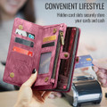 Red Galaxy A57 5G wallet phone case with removable magnetic inner cover
