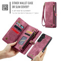 Red Galaxy A57 5G CaseMe 008 wallet case storage and detachable shell features