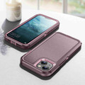 Purple iPhone 14 rugged defender case drop protection features