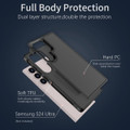 Black Galaxy S24 Ultra hybrid PC TPU shockproof case construction