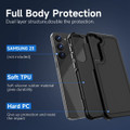 Black Galaxy S23 hybrid PC TPU shockproof case construction