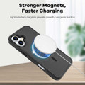 Black iPhone 16 Plus hybrid PC TPU protective case with magnetic ring