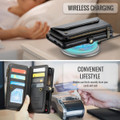 Black Samsung Galaxy S26 FE CaseMe C36 Wallet Case - Detachable Phone Case