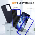 Navy Galaxy S26 FE defender case side view with covered buttons and ports