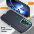 Dark Blue Galaxy S26 FE rugged shockproof case showing screen and camera protection