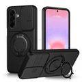 Black Samsung Galaxy A27 5G Shockproof Camshield Ring Case - Front View