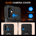 Black Samsung Galaxy A27 5G Shockproof Case - Rotating Ring Holder