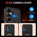 Black Samsung Galaxy S25 Shockproof Case - Rotating Ring Holder