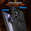 Black Samsung Galaxy S24 Ultra Rugged Ring Case - Camera Protector