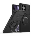 Black Samsung Galaxy S22 Ultra Shockproof Camshield Ring Case - Front View