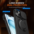Black Apple iPhone 15 Rugged Ring Case - Camera Protector
