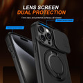 Black Apple iPhone 13 Pro Max / 12 Pro Max Rugged Ring Case - Camera Protector