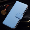 Blue Premium Genuine Leather Wallet Case for Samsung Galaxy Note 5 - 2