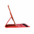 Red iPad 2017 9.7" 360 Degree Rotating Synthetic Leather Stand Case   - 4