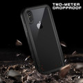 Apple iPhone X / XS Shock Proof Waterproof Defender Smart Case Cover - Black - 5