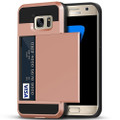 Rose Gold Slide Armor Case with Card Slot Holder For Samsung Galaxy S7 - 1