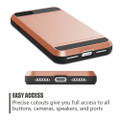 Rose Gold Slide Card Pocket Armor Case For Apple iPhone 7 / 8 - 4