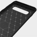 Black Slim Armor Carbon Fibre Gel Case For Samsung Galaxy S10 - 5