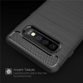 Black Slim Armor Carbon Fibre Gel Case For Samsung Galaxy S10+ Plus - 3