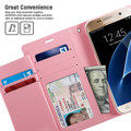 Hot Pink Genuine Mercury Rich Diary Stylish Wallet Case For Galaxy S6 - 4