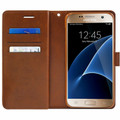 Brown Galaxy S7 Edge Genuine Mercury Mansoor Diary Wallet Flip Case - 5