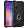 Black Galaxy A70 Slim Shock Proof 360 Rotating Metal Ring Stand Case - 1