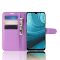 Oppo A3S / AX5 Litchi Stylish Textured Wallet Case - Purple - 2