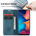 Blue CaseMe Slim Magnetic Quality Wallet Case For Galaxy A20 / A30 - 6