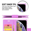 Stylish Purple iPhone 11 Pro Genuine Mercury Sonata Diary Wallet Case - 6
