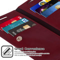 Red Wine Mercury Mansoor Diary Wallet Card Case for Galaxy Note 10 - 3