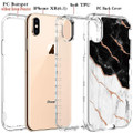 Black/White Marble Stone Shock Proof Defender Case For iPhone XR - 3