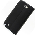 Black Genuine Leather Business Wallet Case for Samsung Galaxy Note 2 - 4