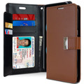 Brown Galaxy A20 Genuine Mercury Rich Diary Card Slot Wallet Case - 1