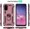 Galaxy S20+ Plus Rose Gold 360 Rotating Metal Ring Armor Stand Case - 4