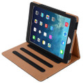 Apple iPad Air 3 10.5" Black & Tan Leather Wallet Stand Case - 1