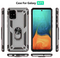 Silver Shock Proof 360 Rotating Metal Ring Stand Case For Galaxy A71 - 2