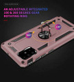Rose Gold Galaxy A51 Shock Proof 360 Rotating Metal Ring Stand Case - 2