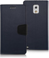Black Galaxy Note 4 Mercury Sonata Diary Card Slots Wallet Case - 1